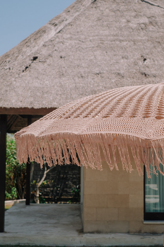 Bali Sonnenschirm Makramee - Sand - 250cm