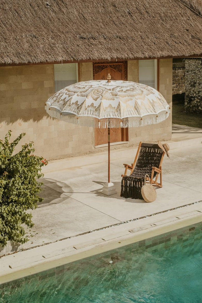 Bali Sonnenschirm - Voll Gold Creme - 250cm