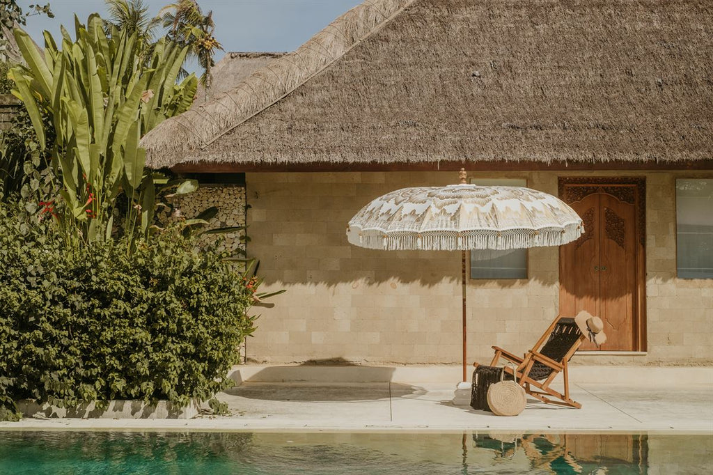 Bali Sonnenschirm - Voll Gold Creme - 250cm