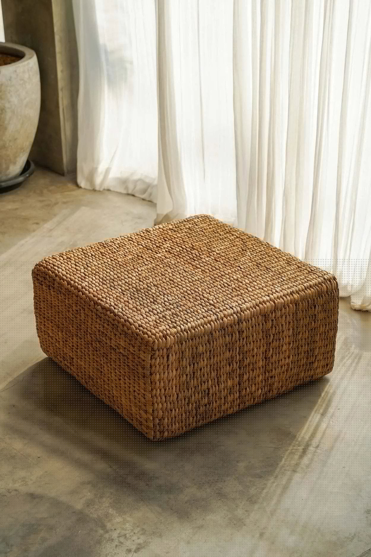 Der Hyazinth Pouf Quadratisch - Natur - M