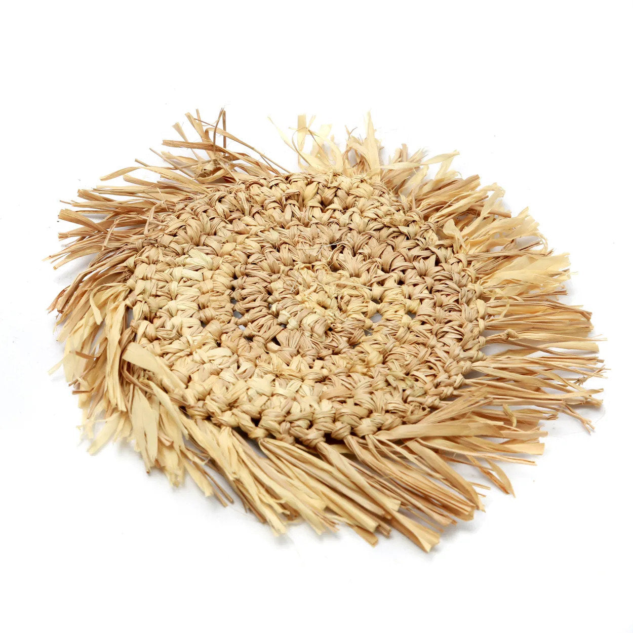 Der Fransen-Raffia-Untersetzer - Natur