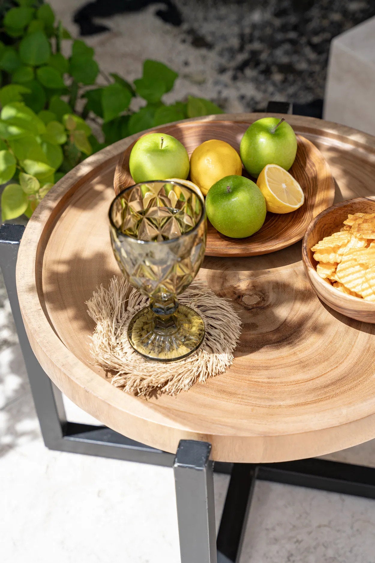 Der Fransen-Raffia-Untersetzer - Natur