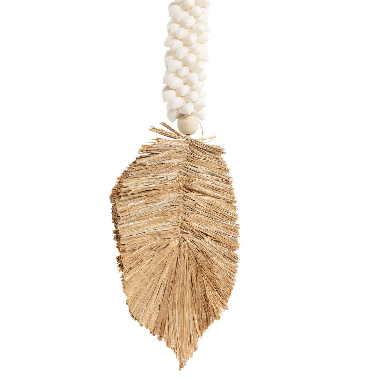 Hängende Dekoration aus Raffia und Muscheln - Weiß Natur
