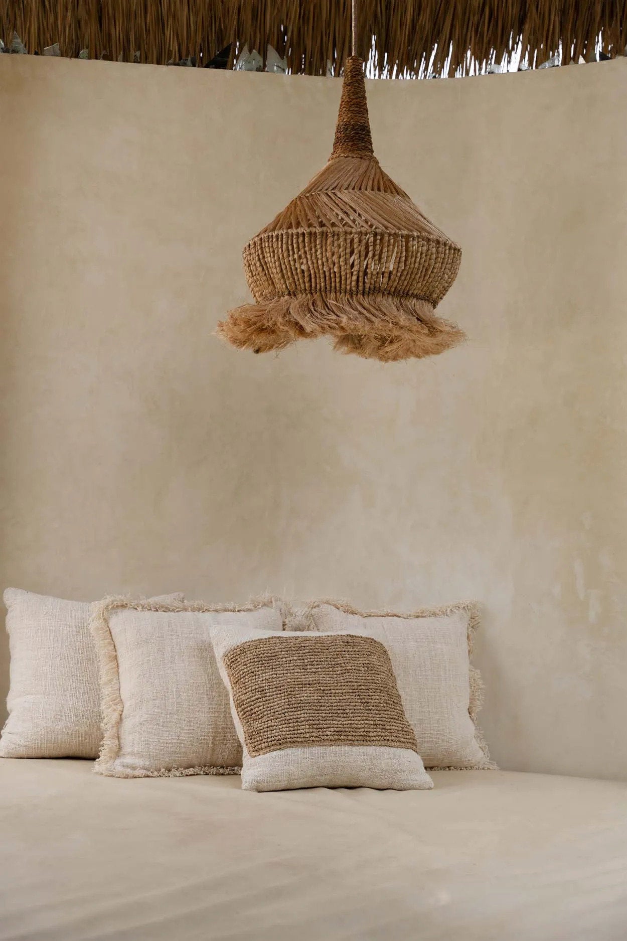 Die Raffia-Stempel-Kissenhülle - Natur