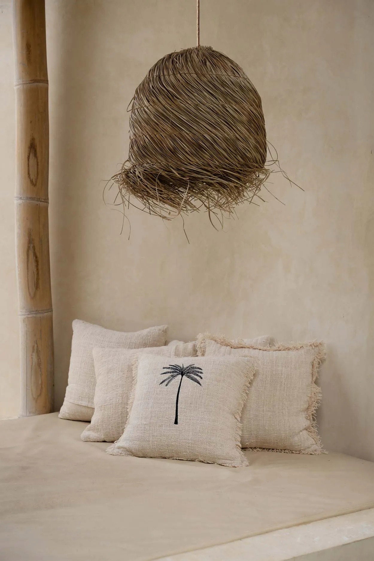 Die Gili Palm Kissenhülle - Natur Schwarz