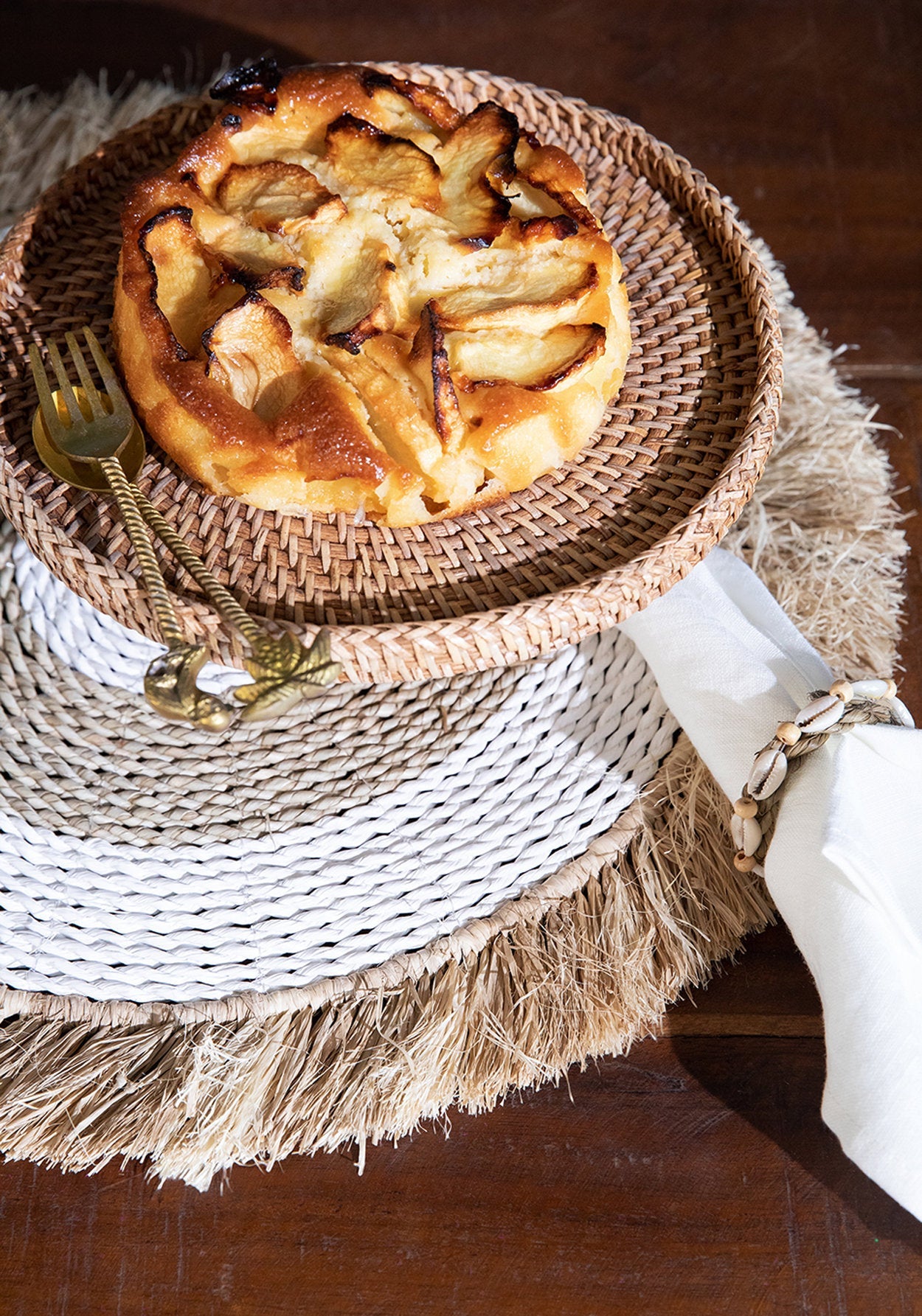 Das Seegras Raffia Tischset - Naturweiß