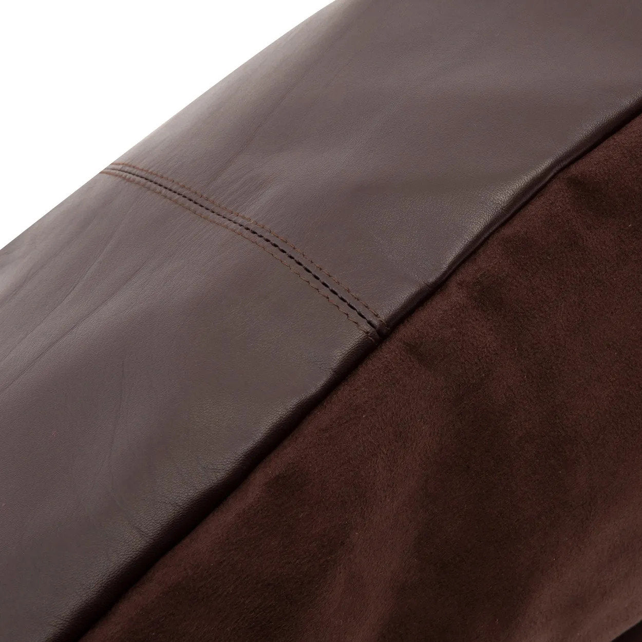 Der Vier-Panel-Leder-Kissenbezug - Schokolade - 60x60