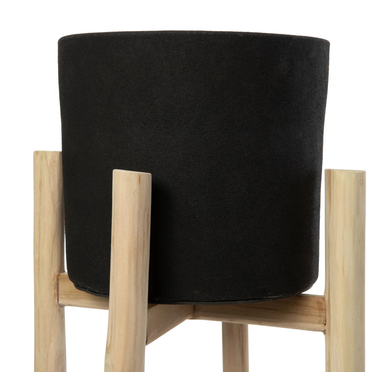 Der Holzkohle-Pflanzkübel - Schwarz Natur - L