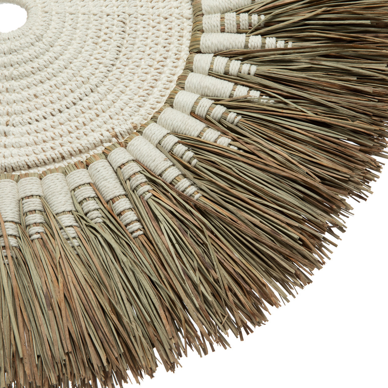 Die Raffia Makramee Wanddekoration - Weiß Natürlich
