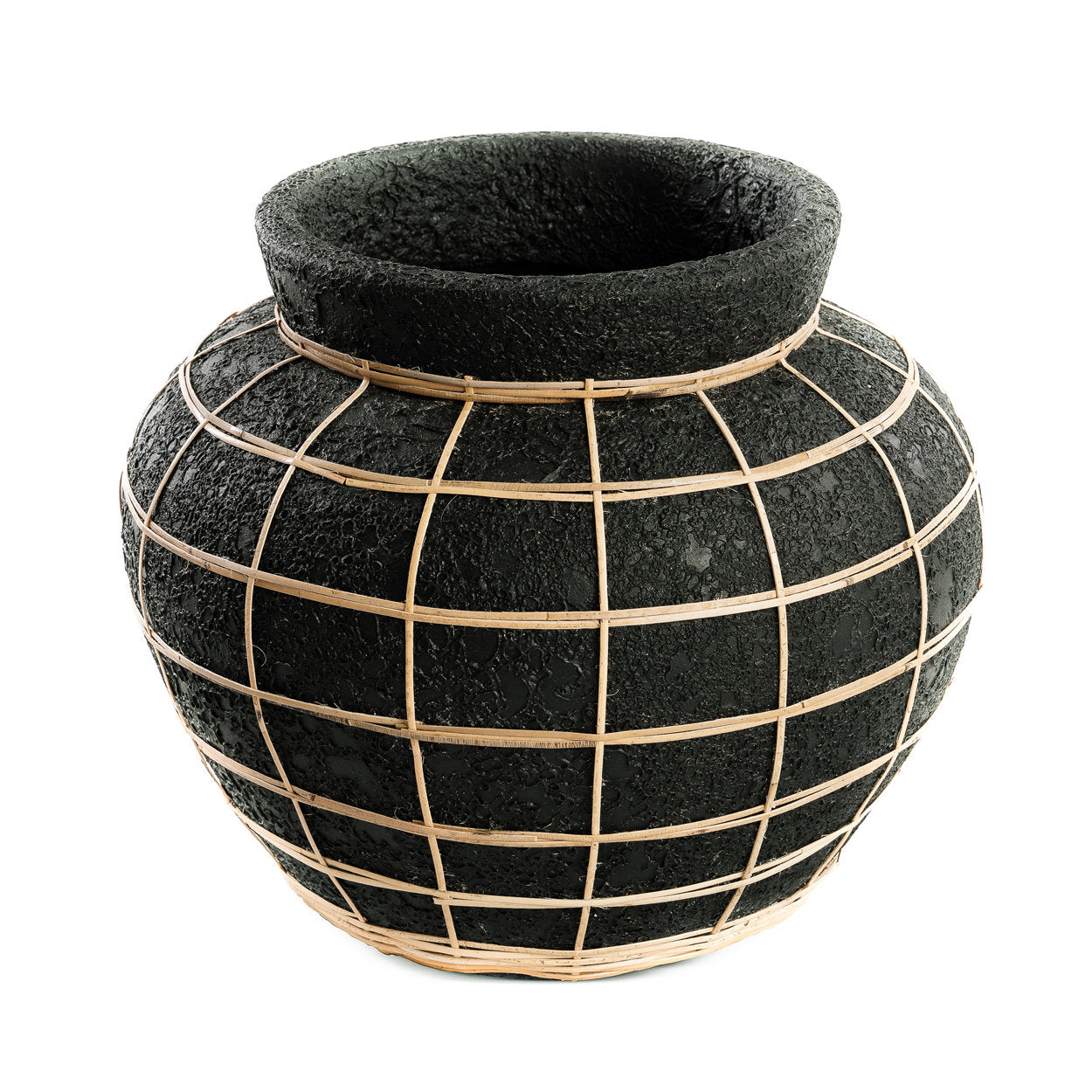 Die Bauchige Vase - Schwarz Natur - L