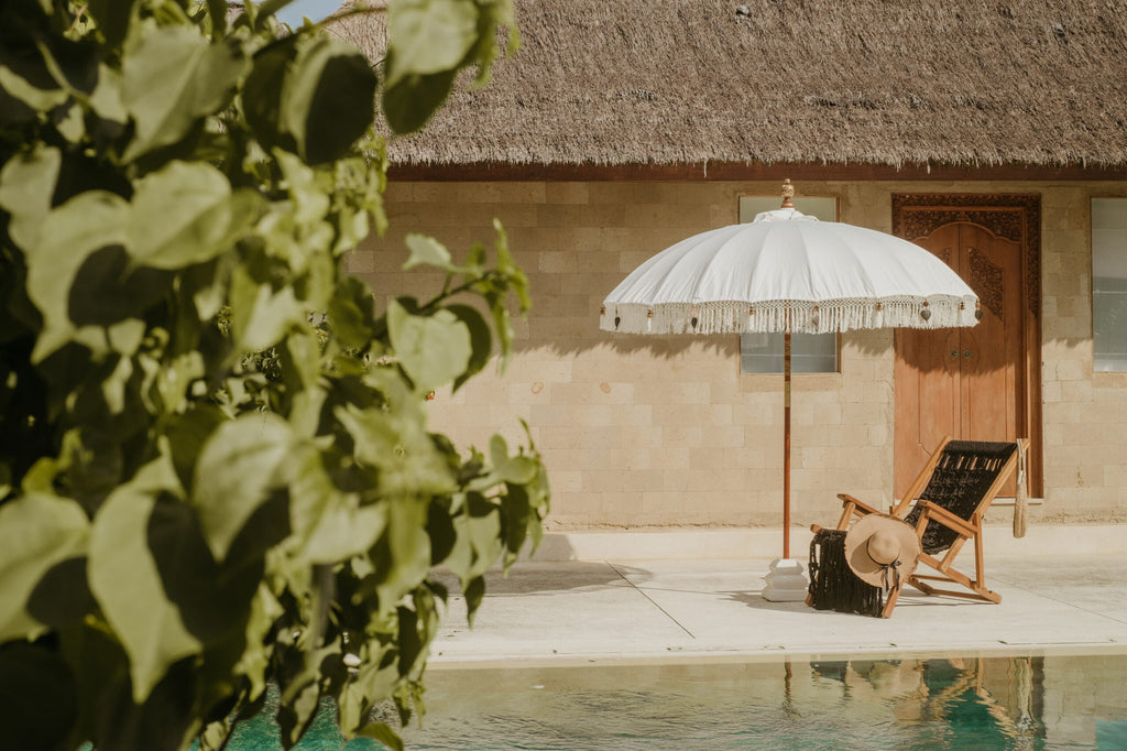 Bali Regenschirm - Creme Fransen - 250cm