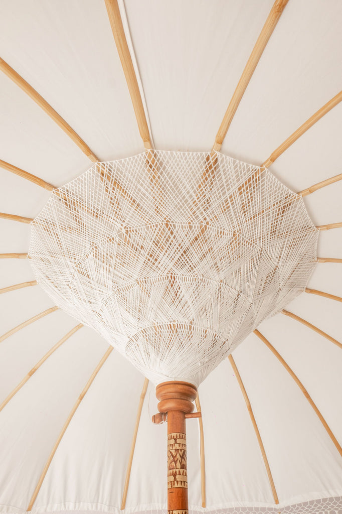 Bali Regenschirm - Creme Fransen - 250cm
