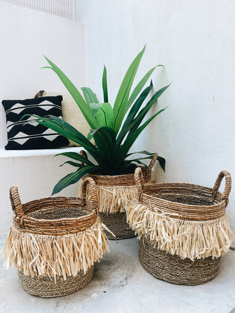 Berawa Korb Natur Raffia - S