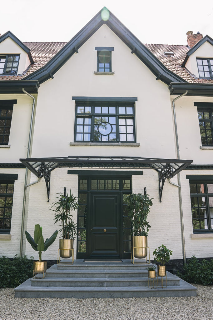 Der Messing-Pflanzer auf Fuß - Messing - M