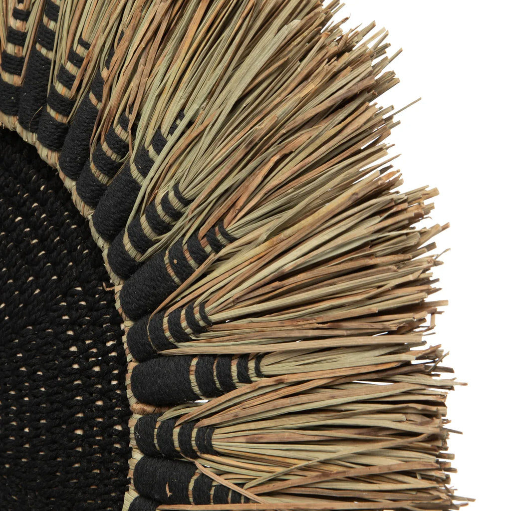Die Raffia Makramee Wanddeko - Natur Schwarz