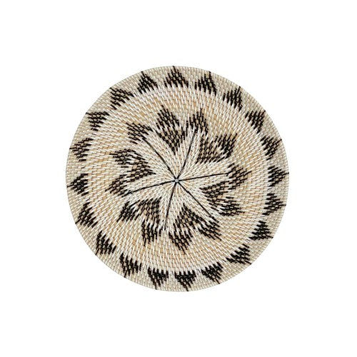 Lombok Rattan Wanddekor Weiß - S