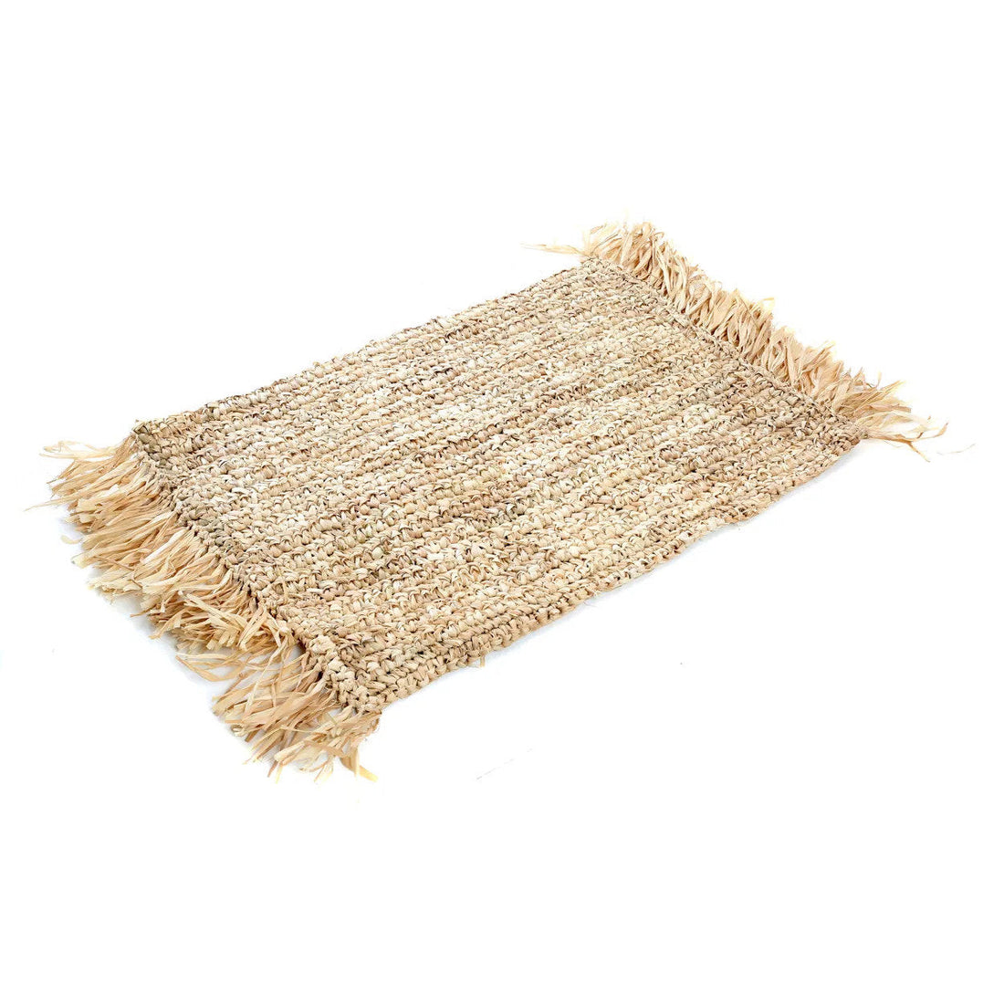 Das Fransen-Raffia-Platzdeckchen Rechteck - Natur