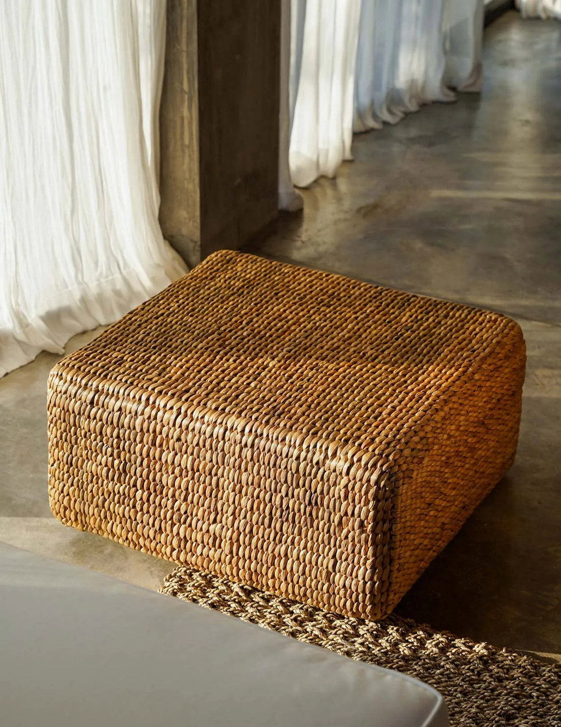 Der Hyazinth Pouf Quadratisch - Natur - M