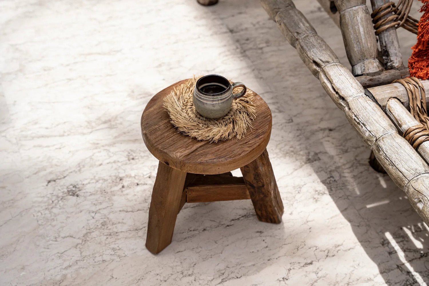 Der Fransen-Raffia-Untersetzer - Natur