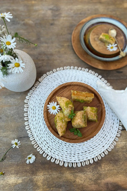 Das Seegras Muschel-Platzdeckchen - Weiß