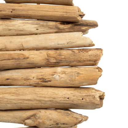 Die hängende Dekoration aus Raffia-Treibholz