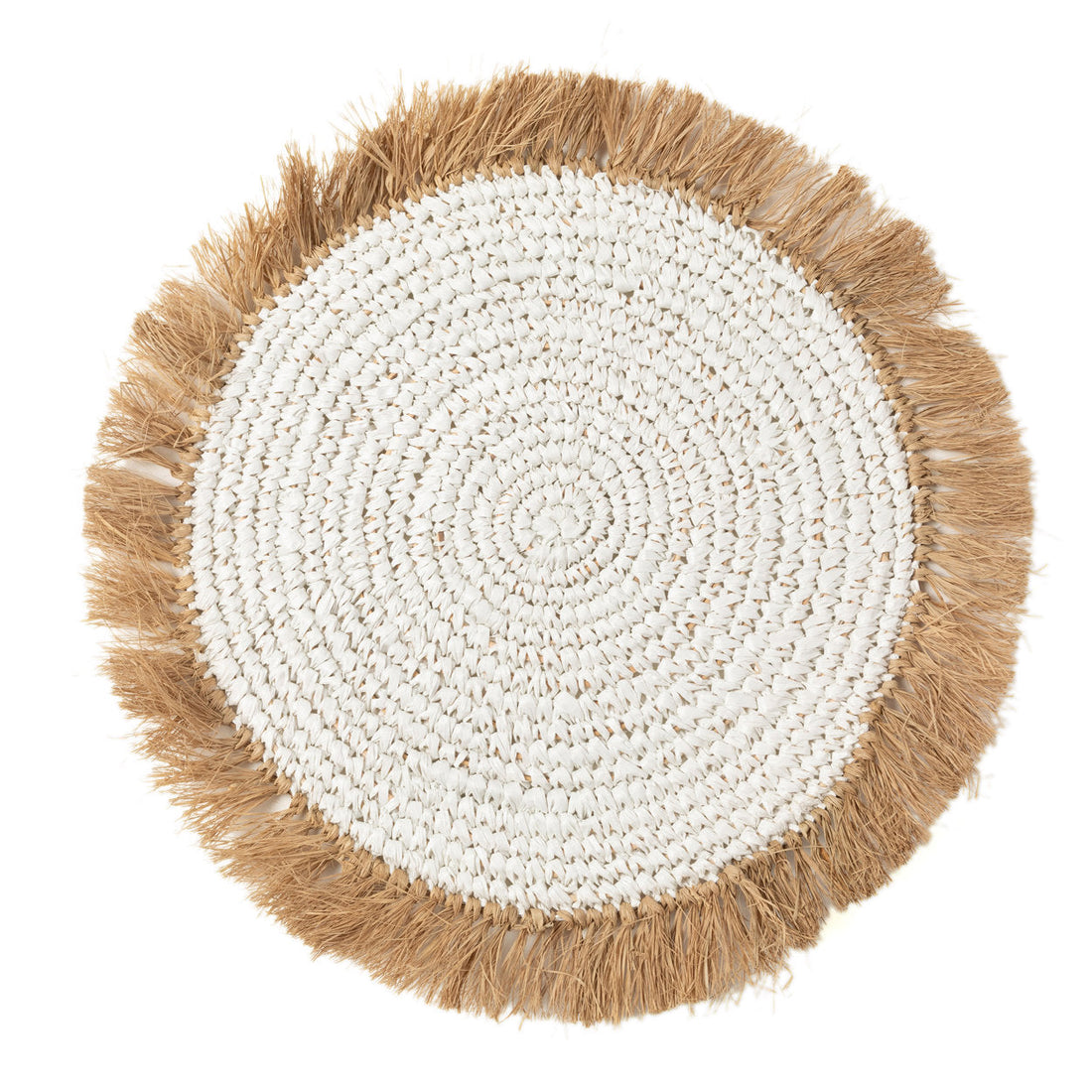 Das Tischset aus Raffia mit Wasserhyazinthe - Weiß Natur