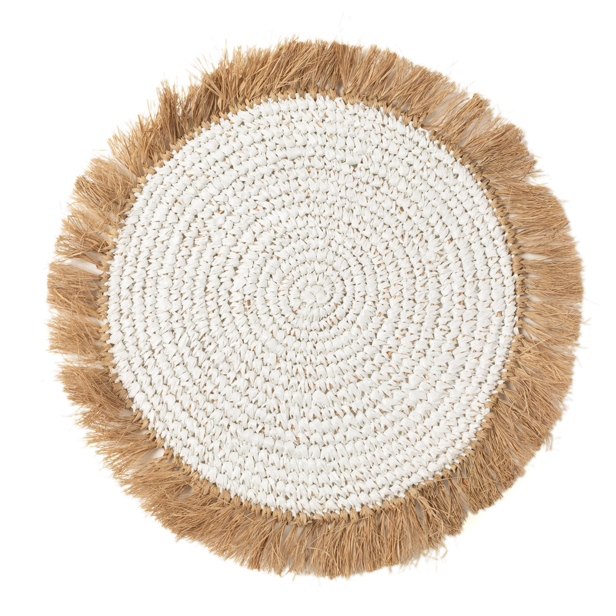 Das Tischset aus Raffia mit Wasserhyazinthe - Weiß Natur