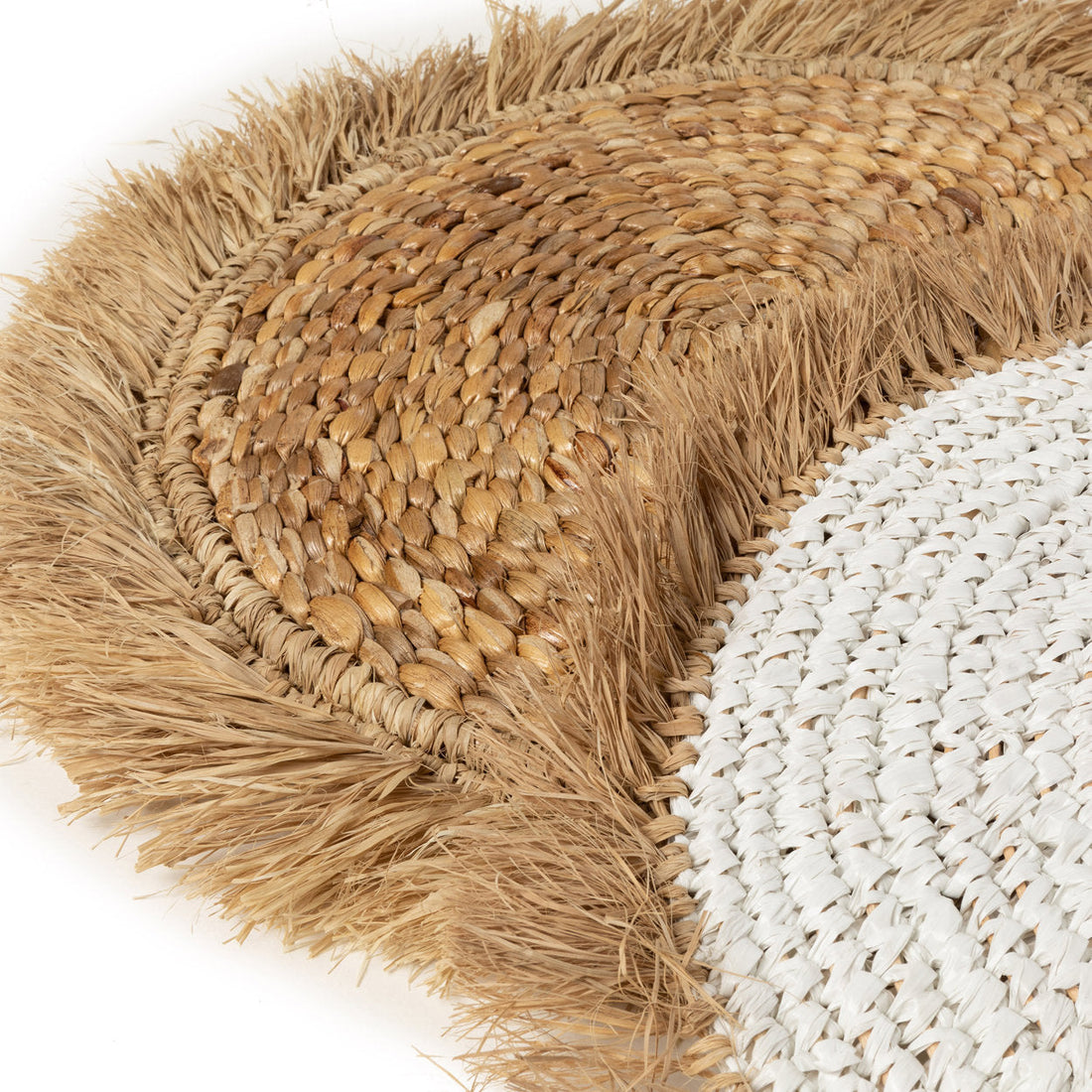 Das Tischset aus Raffia mit Wasserhyazinthe - Weiß Natur