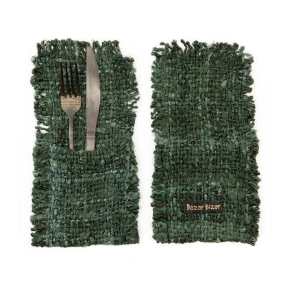 Die Oh My Gee Bestecktasche - Dunkelgrün - 4er-Set