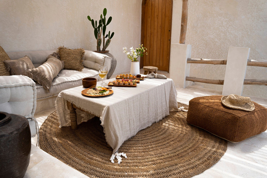 Die Tischdecke aus Leinen - Beige - 150x250