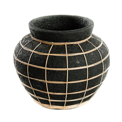 Die Bauchige Vase - Schwarz Natur - L