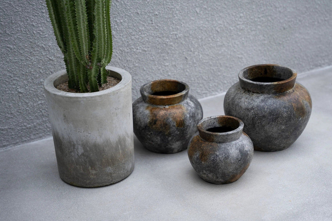 Die Funky Vase - Antik Grau - M