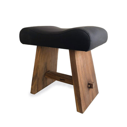 Der Suar Hocker mit Leder - Natural Black