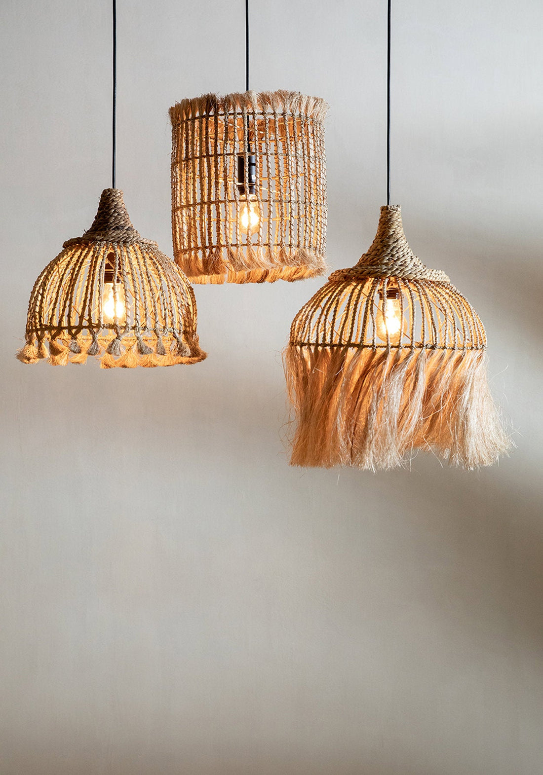 Die Abaca Quaste Hängelampe - Natur - S