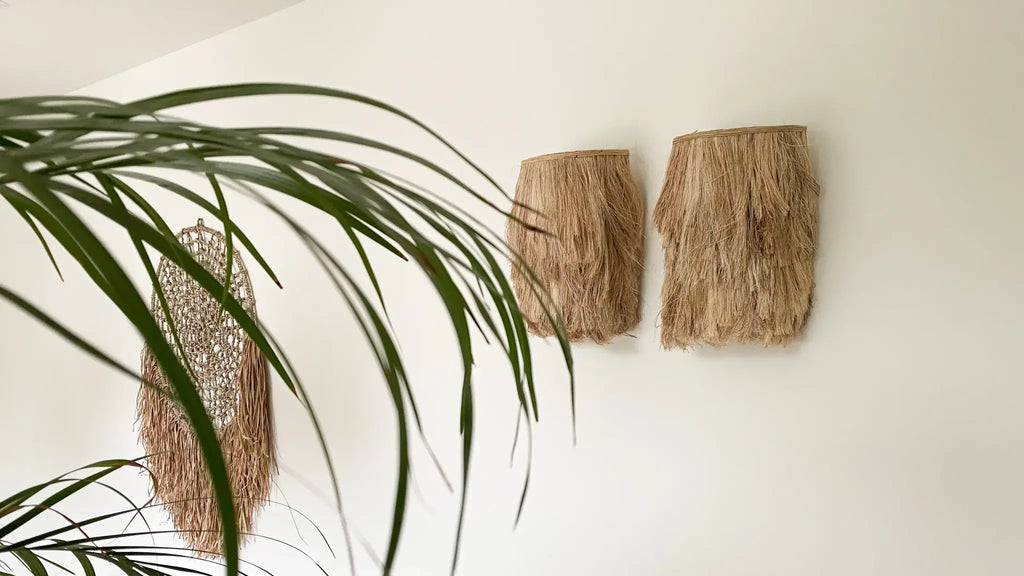 Die Abaca Applique Wandleuchte - Natur