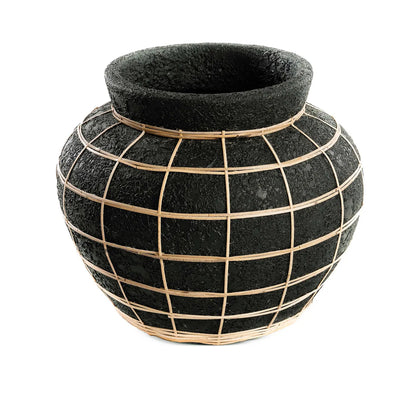 Die Bauchige Vase - Schwarz Natur - L