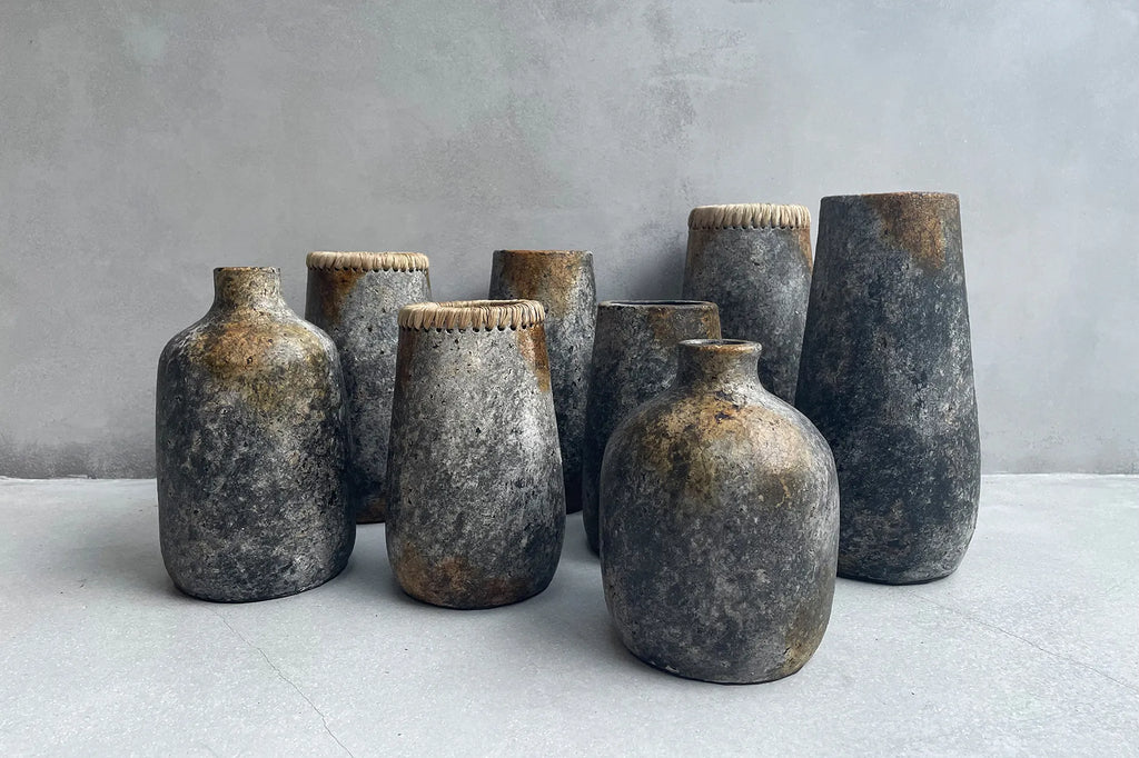 Die stilvolle Vase - Antik Grau - L