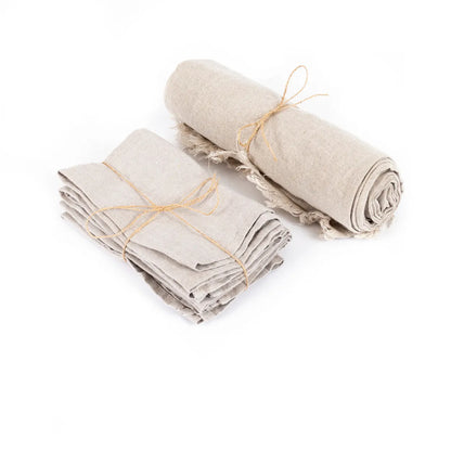 Die Leinen-Serviette - Beige - 4er-Set