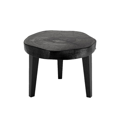 Modern Japandi Schwarz Live Edge Massivholz-Tisch