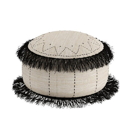 Boho Modern Japandi Design Pouf - Weicher Stoff