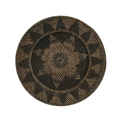 Lombok Rattan Wanddekor Schwarz - L