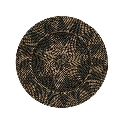 Lombok Rattan Wanddekor Schwarz - L