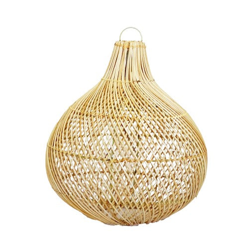 Mandala Rund Rattan Lampenschirm Natural Cross